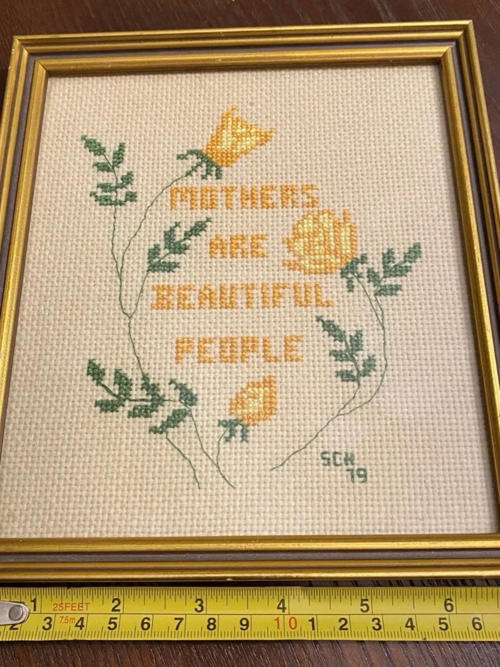 Vintage 1979 Framed Cross Stitch 